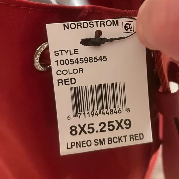 🆕-Longchamp Neoprene Bucket Bag- Red.